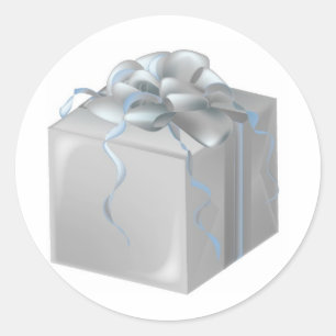 Silver Wedding Gift Classic Round Sticker
