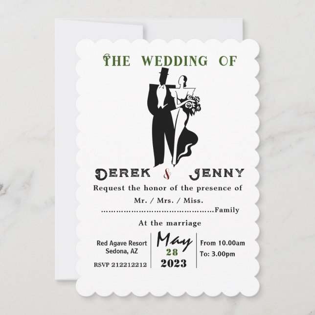 Silver Wedding Invitation (Front)