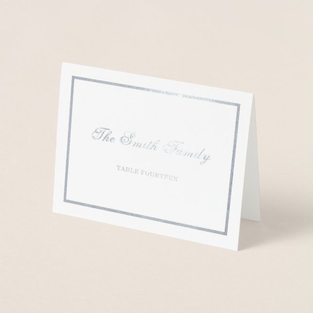 Silver Wedding Place Card Border (Front)
