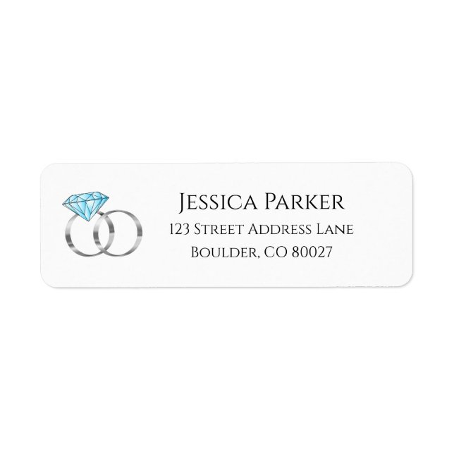 Silver Wedding Rings Engagement Return Address Return Address Label (Front)