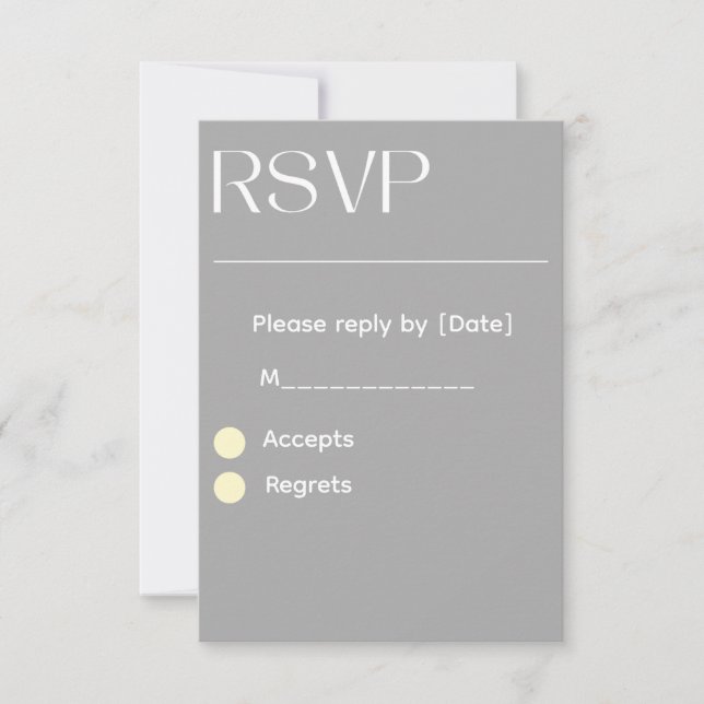 Silver Wedding RSVP Card – Editable 3.5x5 RSVP  (Front)