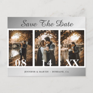 Silver Wedding Save The Date Postcards