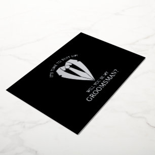 Silver Wedding Suit and Tie Groomsman Proposal