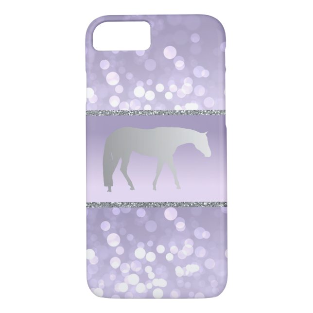 Silver Western Pleasure Horse on Purple Brokeh Case-Mate iPhone Case (Back)