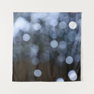 Silver, white bokeh night background. tapestry