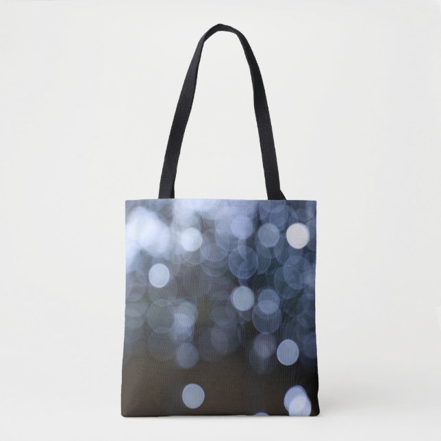 Silver, white bokeh night background. tote bag (Front)