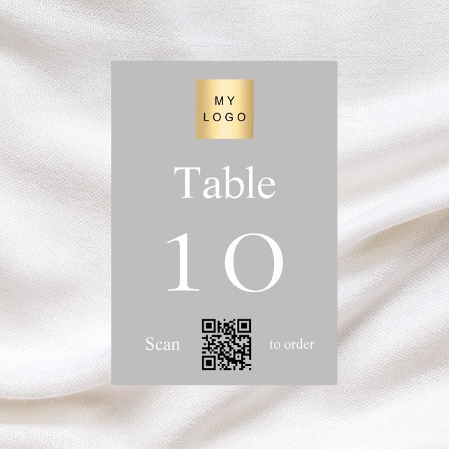 silver white business logo QR code table number (Creator Uploaded)