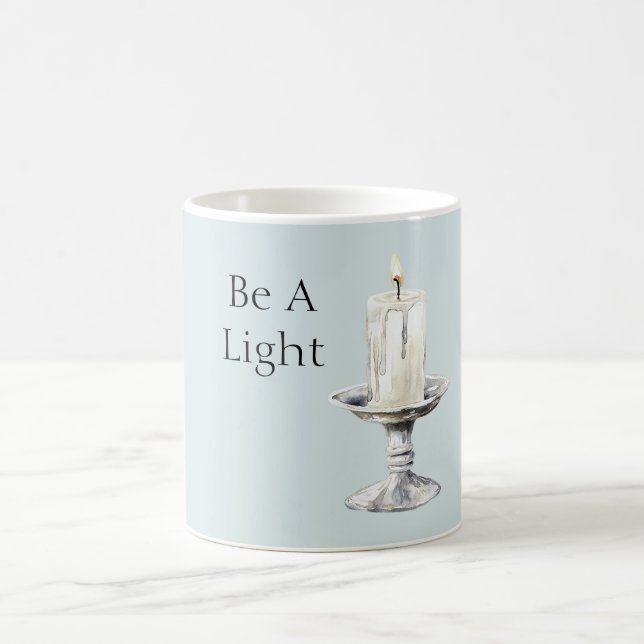 Silver White Candle Be A Light Coffee Mug (Center)