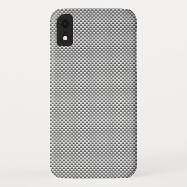 Silver White Carbon Fibre Print Case-Mate iPhone Case (Back)