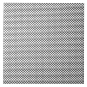 Silver White Carbon Fibre Print Tile