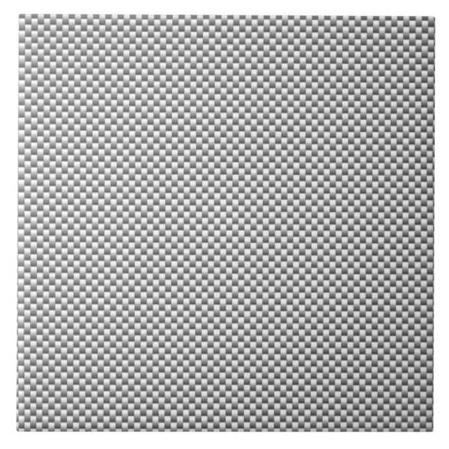 Silver White Carbon Fibre Print Tile (Front)
