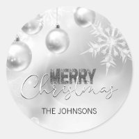 Silver White Christmas Snowflake Snow Baubles