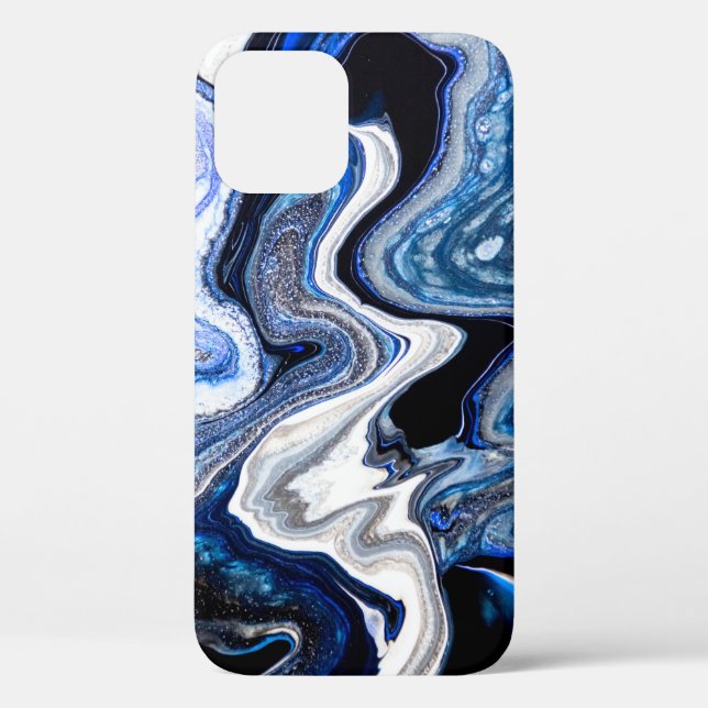 Silver white, deep sea marble texture. Case-Mate iPhone case (Back)