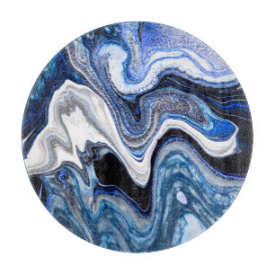 Silver white, deep sea marble texture. cutting board