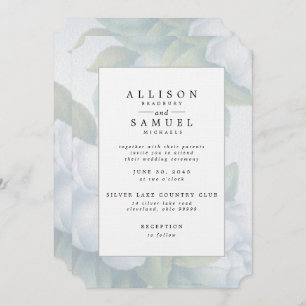 Silver White Dogwood Blossoms Invitation
