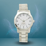 Silver White Gold Monogram Name Script Watch<br><div class="desc">Elegant Gold Monogram with Name Script. 
Easily personalised as a gift for family and friends.</div>