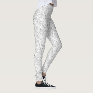 Silver White Lace Leggings