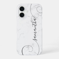 Silver White Marble Curly Signature