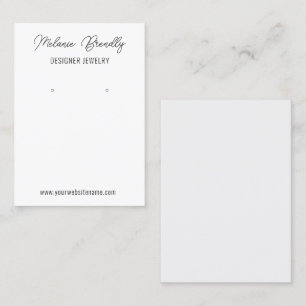 Silver White Modern Chic Jewellery Earring Display Business Card