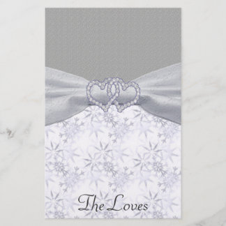 Silver, White Stars & Snowflakes Wedding Stationery