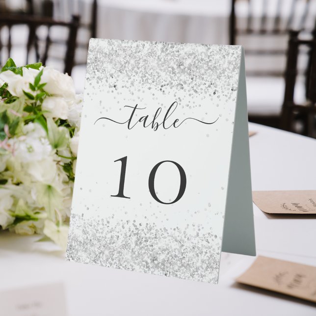 Silver white wedding table number (Creator Uploaded)