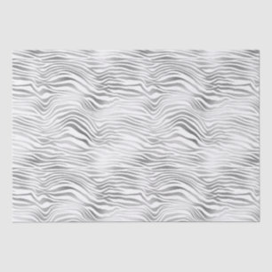 Silver White Zebra Print Tissue Paper