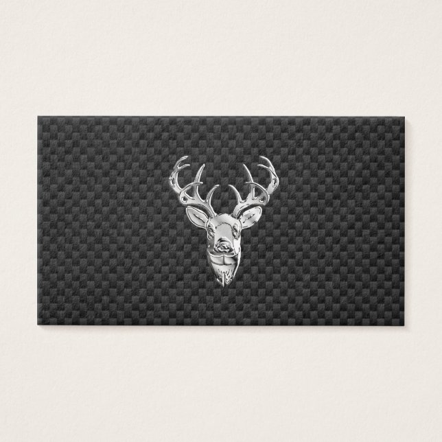 Silver Wild Deer on Carbon Fibre Style Decor (Front)