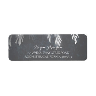 Silver Willow Tree Branches Wedding Return Address Label