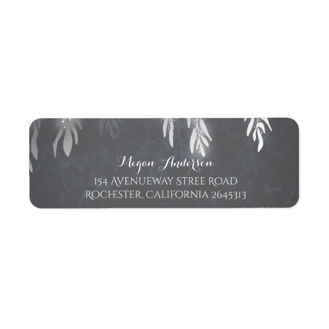 Silver Willow Tree Branches Wedding Return Address Label (Front)