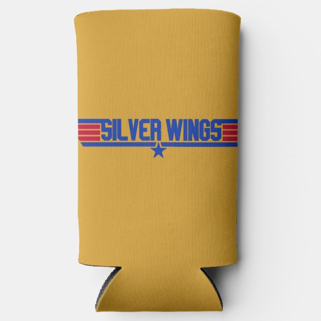 Silver Wings "Top Gun" Inspired Can Cooler (Front)