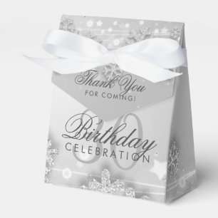Silver Winter 30th Birthday Thank You Favour Box