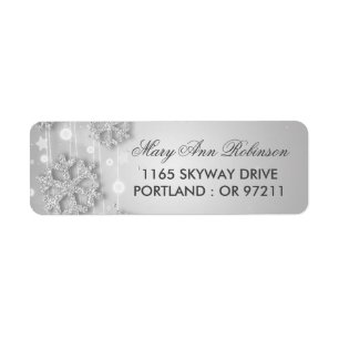Silver Winter Birthday Return Address Label