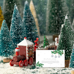 Silver Winter Clothes Ornaments Books Baby Shower Enclosure Card