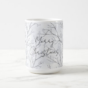 Silver Winter Trees Christmas Coffee Mug