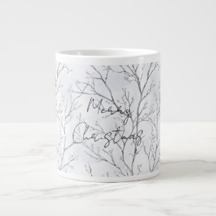 Silver Winter Trees Christmas Large Coffee Mug