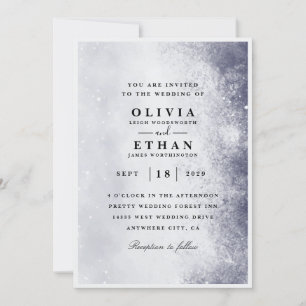 Silver winter wedding invitations