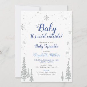 Silver Winter Wonderland - Boy Baby Sprinkle Card