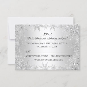 Silver Winter Wonderland Christmas Holiday RSVP