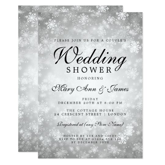 Silver Winter Wonderland Couple's Wedding Shower Card
