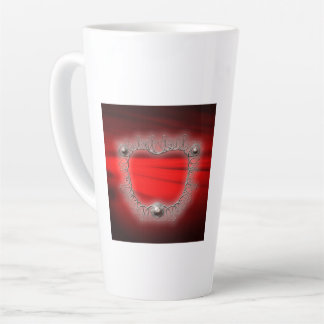 Silver Wireframe Mandelbrot Fractal Latte Mug