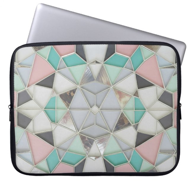 silver with abit of pink laptop sleeve (Front)