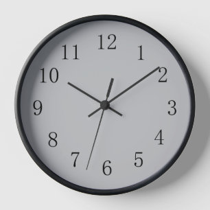 Silver with Black Frame Numbers & Hands Wall Clock