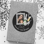 Silver Womens Birthday Thank You Classic Round Sticker<br><div class="desc">This Silver Womens Birthday Thank You sticker will be perfect to apply to your party favours! This design is great for any woman celebrating a special day featuring champagne and high heels. Celebrate in glamour for a 21st birthday,  30th birthday,  40th birthday,  50th birthday and more!</div>