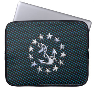 Silver Yacht Flag Laptop Sleeve