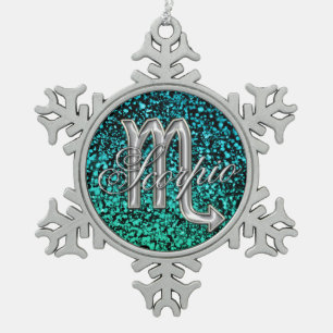 Silver Zodiac Sign Scorpio Snowflake Ornament