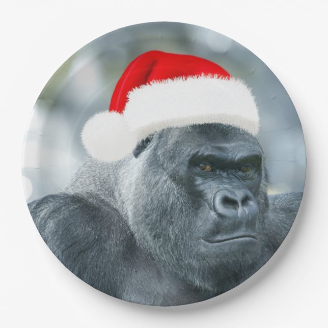 Silverback as the Christmas Grouch Paper Plate (Front)