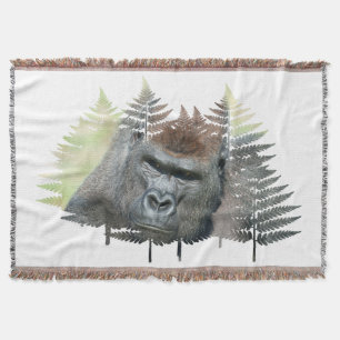 Silverback Emerging from the Trees Throw Blanket