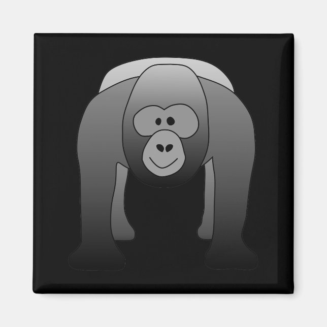 Silverback Gorilla Cartoon Magnet (Front)