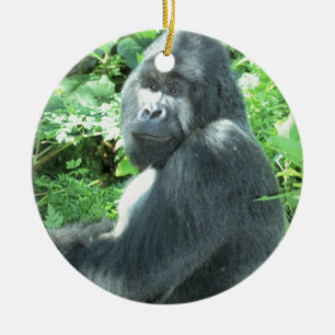 silverback Gorilla Ceramic Tree Decoration