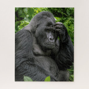 Silverback Gorilla Deep In Thought Jigsaw Puzzle